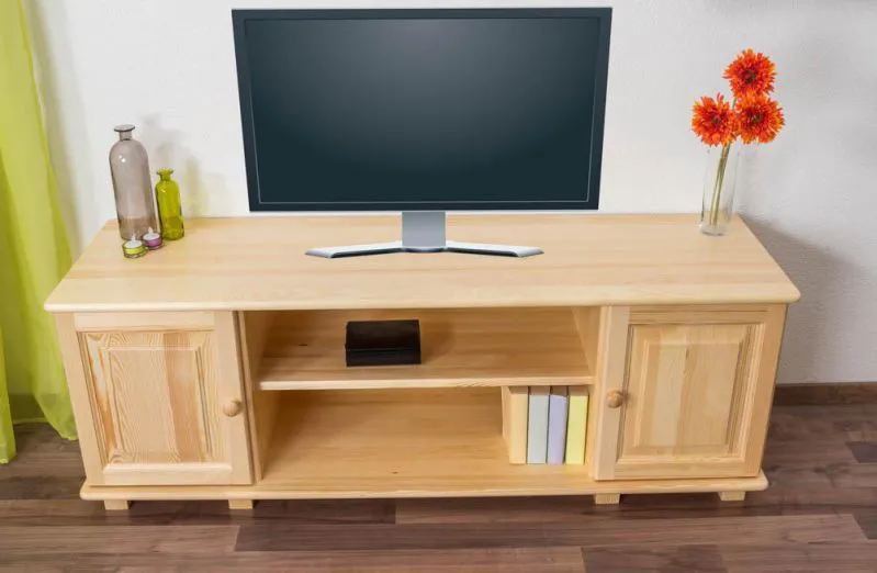 TV-Buffet bas Bois massif Couleur: Naturel 55x156x47 cm  Abbildung