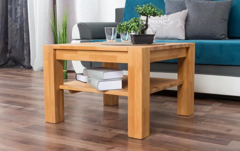Table de canapé Table de club Table lounge Table basse Hêtre Bois massif Couleur: Naturel 50x65x65 cm Abbildung