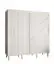 Armoire moderne avec aspect marbre Jotunheimen 165, Couleur : Blanc - dimensions : 208 x 200,5 x 62 cm (h x l x p)