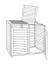 Abri pour poubelles Cubo double, bois dur - Dimensions : 84 x 150 x 135 cm (L x l x h)
