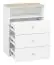 Commode Egvad 11, couleur : blanc / hêtre - Dimensions : 95 x 74 x 40 cm (H x L x P), avec 3 tiroirs et 1 compartiment