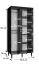 Elégante armoire à portes coulissantes avec cinq compartiments Jotunheimen 278, couleur : noir - Dimensions : 208 x 100,5 x 62 cm (H x L x P)