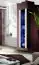 Elégant mur de salon Hompland 167, Couleur : Blanc / Noir - dimensions : 170 x 260 x 40 cm (h x l x p), avec éclairage LED bleu
