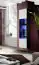 Mur de salon exceptionnel avec fonction push-to-open Hompland 71, Couleur : Blanc / Noir - dimensions : 170 x 210 x 40 cm (h x l x p), avec une vitrine suspendue
