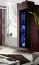 Salon Mur de salon avec éclairage LED bleu Hompland 68, Couleur : Noir - Dimensions : 170 x 210 x 40 cm (H x L x P), avec une vitrine suspendue