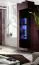 Mur de salon Hompland 20, Couleur : Noir - dimensions : 170 x 260 x 40 cm (h x l x p), avec éclairage LED bleu