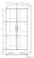 Armoire à portes battantes / penderie Cikupa 28, couleur : noyer / orme - Dimensions : 190 x 90 x 40 cm (H x L x P)