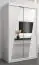 Armoire à portes coulissantes / Penderie Guajara 02 avec miroir, Couleur : Blanc mat - Dimensions : 200 x 120 x 62 cm (H x L x P)