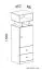 Chambre d'adolescents - Armoire "Geel" 08, blanc / turquoise - Dimensions : 135 x 45 x 40 cm (H x L x P)