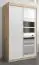 Armoire à portes coulissantes / Penderie Aizkorri 02A avec miroir, Couleur : Chêne de Sonoma / Blanc mat - Dimensions : 200 x 120 x 62 cm (H x L x P)