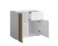 Commode étroite 1 tiroir, 2 portes, 3 compartiments | Blanc / Chêne Artisan | 73 x 80 x 35 cm | Design moderne