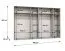 Armoire penderie Korab 156 | Chêne artisan | 3 m de large | 6 portes miroir | Poignées couleur cachemire | Soft-Close