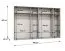 Armoire penderie Korab 160 noire | 3 m de large | Soft-Close | 4 étagères & 4 penderies | Poignées noires