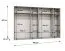Armoire penderie 3 m Eiger 164 | 6 portes miroir | cachemire | Soft-Close | 4 étagères & 4 tringles