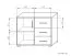 Commode classique Curug 08 | 3 tiroirs, 1 porte battante | noyer / orme | 74 x 90 x 44 cm | Design intemporel