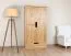 Armoire penderie en pin massif naturel 007A | 190 x 100 x 60 cm | Design moderne et robuste