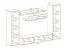 Meuble mural salon avec éclairage LED Hompland 10 | Blanc | 170 x 260 x 40 cm | 2 étagères murales