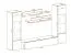 Meuble mural salon avec éclairage LED Hompland 10 | Blanc | 170 x 260 x 40 cm | 2 étagères murales
