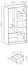 Armoire avec une porte miroir Leeds 08, couleur : graphite - dimensions : 200 x 105 x 51 cm (h x l x p)