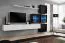 Meuble TV mural Balestrand 293 | Blanc/Noir | 200 x 310 x 40 cm | Grand espace de rangement