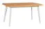 Table à manger extensible DUJA | Blanc et chêne | 80 x 140/180 cm | Plateau 32 mm | Pieds bois stables