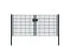 Portail à double battant en treillis métallique, largeur de passage: 264 cm, largeur totale avec poteaux: 276 cm, Finition: revêtement anthracite, Hauteur: 123 cm, Poids: 47,35 kg