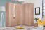 Armoire 3 portes avec miroir | Chêne sonoma | 2 tiroirs | 205 x 120 x 52 cm | Kovin 04