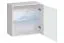 Meuble-paroi avec deux vitrines suspendues Balestrand 279, couleur : blanc / gris - dimensions : 180 x 280 x 40 cm (h x l x p), avec éclairage LED