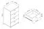 Commode à quatre tiroirs Lowestoft 09, Couleur : Gris - Dimensions : 85 x 50 x 40 cm (h x l x p), au style épuré