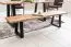 Banc de salle à manger en acacia naturel | Plateau massif 160 x 40 cm | Pieds métal noir robustes
