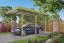 Carport individuel Vehículo en pin imprégné sous pression avec panneaux de toit en PVC - Dimensions : 500 x 300 cm (L x l)