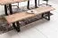 Banc de salle à manger en acacia naturel | Plateau massif 160 x 40 cm | Pieds métal noir robustes