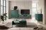 Meuble TV avec grand espace de rangement Worthing 10, Couleur : Turquoise / Noir - Dimensions : 56 x 154 x 39 cm (H x L x P)