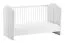 Chambre de bébé - Lit à barreaux / Lit bébé / Couleur : Blanc / Surface de couchage : 70 x 140 cm / Protection des bords ABS / Chambre d'enfant / Design simple / Sommier à lattes inclus