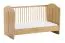 Chambre de bébé - Lit à barreaux / Lit bébé / Couleur : Chêne / Surface de couchage : 70 x 140 cm / Protection des bords ABS / Design simple / Chambre d'enfant / Sommier à lattes inclus