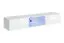 Mur TV moderne Volleberg 01 blanc | 140 x 260 x 40 cm | Éclairage LED bleu