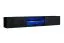 Mur TV Volleberg 34 noir | 140 x 250 x 40 cm | LED bleue intégrée | Design moderne