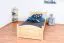 Lit simple / lit d'appoint en bois de pin massif, naturel 82, avec sommier à lattes - 90 x 200 cm (l x L)