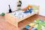 Lit simple / lit d'appoint en bois de pin massif, naturel 82, avec sommier à lattes - 90 x 200 cm (l x L)