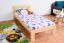 Lit simple / lit d'appoint en bois de pin massif, naturel 74, avec sommier à lattes - 90 x 200 cm