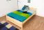 Lit pour enfants / lit d'enfant en bois de pin massif, naturel 77, avec sommier à lattes - 140 x 200 cm (l x L)