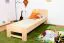 Lit simple / lit d'appoint en hêtre massif, naturel 111, sommier à lattes inclus - 80 x 200 cm