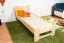 Lit simple / lit d'appoint en hêtre massif, naturel 111, sommier à lattes inclus - 80 x 200 cm