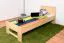 Lit simple / lit d'appoint en hêtre massif, naturel 111, sommier à lattes inclus - 80 x 200 cm