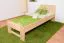 Lit simple / lit d'appoint en hêtre massif, naturel 111, sommier à lattes inclus - 80 x 200 cm