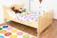 Lit simple / lit d'appoint en pin massif naturel 91, sommier à lattes inclus - 140 x 200 cm (L x l)