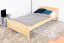 Lit simple / lit d'appoint en bois de pin massif, naturel 80, avec sommier à lattes - 100 x 200 cm (l x L)