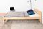 Lit simple / lit d'appoint en bois de pin massif, naturel 80, avec sommier à lattes - 100 x 200 cm (l x L)