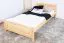 Lit simple / lit d'appoint en bois de pin massif, naturel 80, avec sommier à lattes - 100 x 200 cm (l x L)