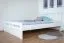 Lit double Easy Premium Line K8 en surlongueur 160 x 220 cm | Hêtre massif blanc laqué | Design moderne